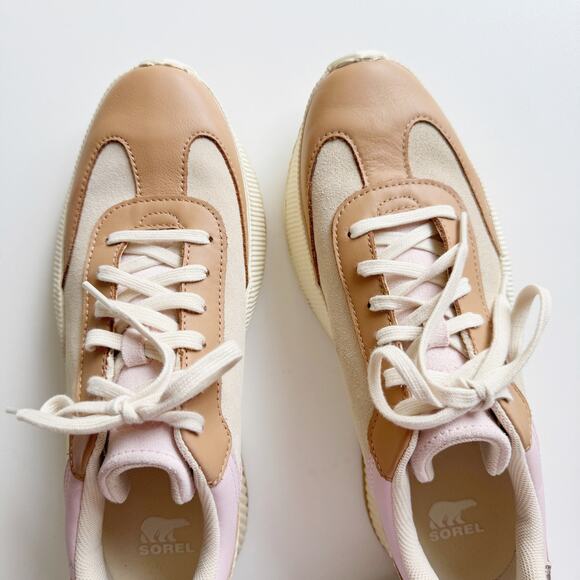 Sorel Pink Tan Leather Ona Blvd Waterproof Low Top Sneaker Size 11 - Picture 7 of 9